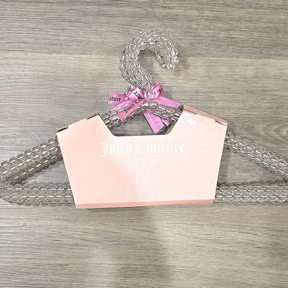 Juicy Couture Home Clear Pearl Set‎ Of 5 Hanger Set